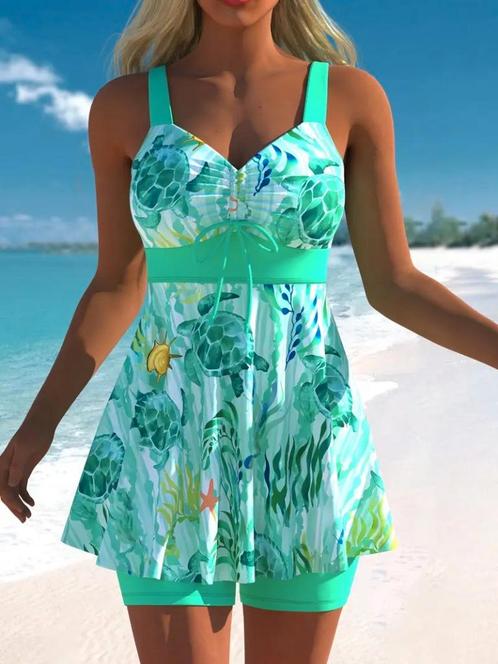 Tankini - tweedelig badpak groen 36 38 40 42 44 46, Kleding | Dames, Badmode en Zwemkleding, Nieuw, Badpak, Groen, Ophalen of Verzenden