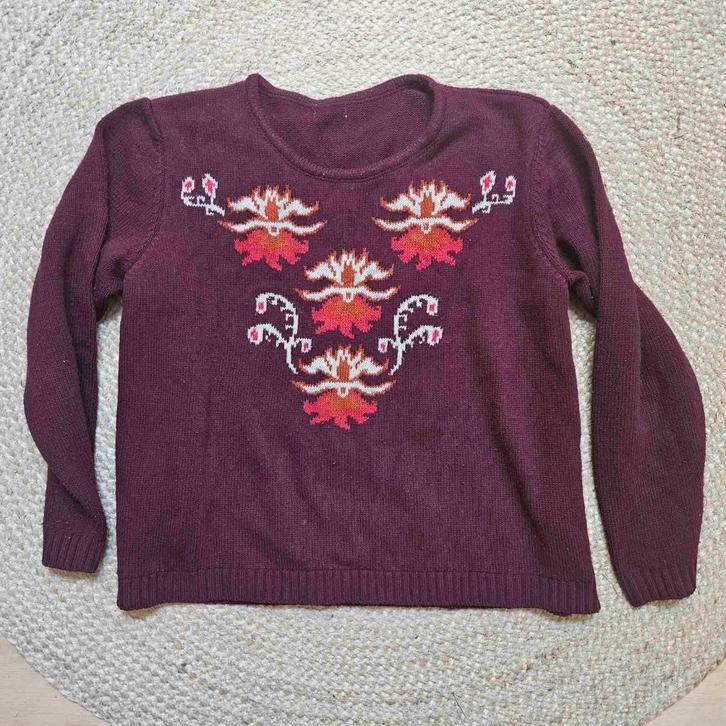 KIJKEN! Prachtige vintage retro trui M , goede staat!, Kleding | Dames, Truien en Vesten, Zo goed als nieuw, Maat 38/40 (M), Rood