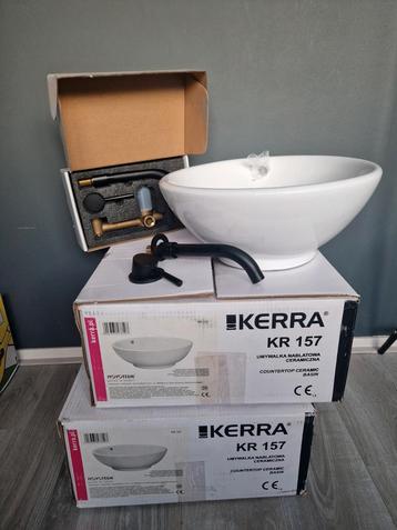 2x Opbouw Wasbak + 2 Kranen - Nieuw in Doos! beschikbaar voor biedingen