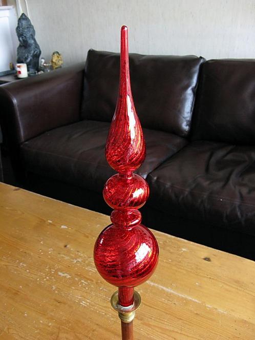 Kerstboom piek 'Christmas Red' 40 cm glas, Diversen, Kerst, Nieuw, Ophalen