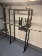 Te koop: Squat rek + Halter + Gewichten, Sport en Fitness, Ophalen, Gebruikt, Rug, Halterset