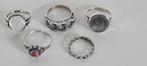 Vintage Zilveren Ringen oa. Vlechtring Bloedkoraal Maansteen, Sieraden, Tassen en Uiterlijk, Ringen, Ophalen of Verzenden, Zo goed als nieuw