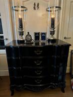 Uniek mooie Eichholtz ladekast Bohemian zwart pianolak, Ophalen, 100 tot 150 cm, Eichholtz, Zo goed als nieuw