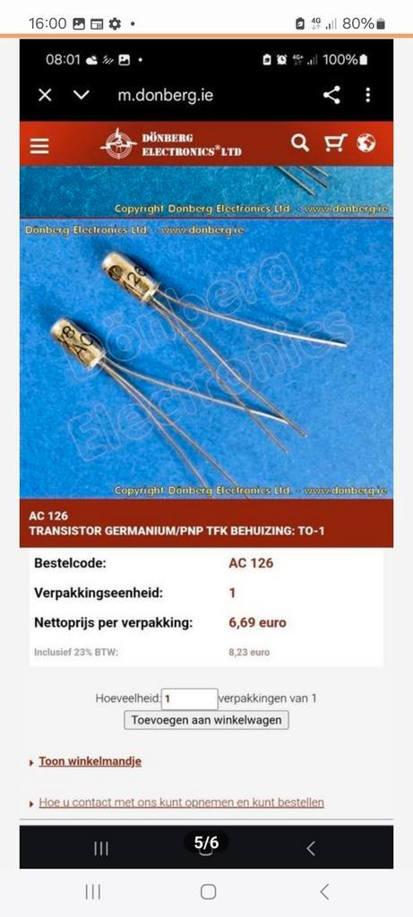 Ac126  ac 126 partij New old  stock  nos, Hobby en Vrije tijd, Elektronica-componenten, Nieuw, Ophalen of Verzenden