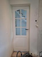 Mooie witte binnendeur met glas-inzet, Gebruikt, 80 tot 100 cm, Binnendeur, Ophalen of Verzenden