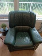 Groenleren stoel, Huis en Inrichting, Fauteuils, Ophalen, Gebruikt