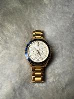 Gouden Tommy Hilfiger Herenhorloge – Chronograaf, Ophalen of Verzenden, Zo goed als nieuw, Staal, Overige merken