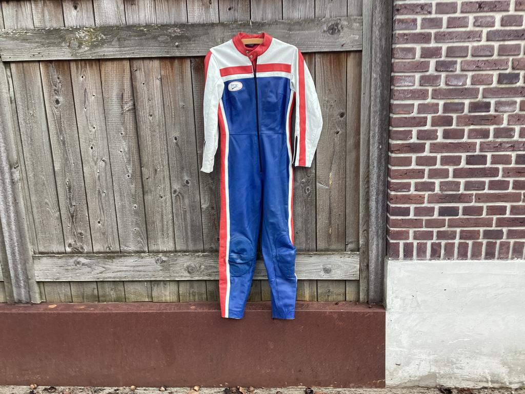 Old School leren motor overall MJK mooie staat, Motoren, Kleding | Motorkleding, Ophalen of Verzenden, Tweedehands, Overall