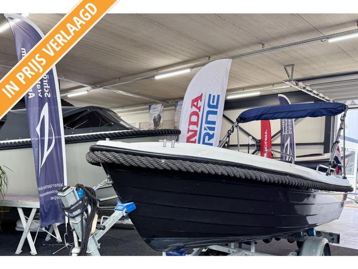 Kruger 4.70 met Mercury 9,9PK, Watersport en Boten, Sloepen, Gebruikt, Tot 10 pk, 3 tot 6 meter, Buitenboordmotor, Benzine, Polyester
