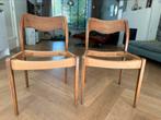 Twee Niels Otto Deens design teak eetkamerstoelen (frame), Ophalen, Gebruikt, Bruin, Twee