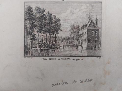 72 / Oude Gein (ipv Huis de Vliet ) bij Lopik Kopergravure, Antiek en Kunst, Kunst | Etsen en Gravures, Ophalen of Verzenden