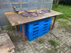 Grote stalen werkbank lastafel met bankschroef 12 mm - zwaar, Doe-het-zelf en Verbouw, Werkbanken, Ophalen, Gebruikt, 170 cm of meer