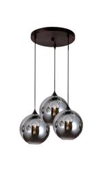 Hanglamp met 3 smoke glass bollen zgan, Ophalen, Zo goed als nieuw, Minder dan 50 cm