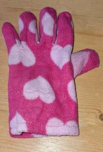 Roze hartjes Oriflame Fleece Handschoenen 3-5 jaar  beschikbaar voor biedingen
