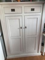 Whitewash houten kast met lades en deuren, Ophalen, Gebruikt