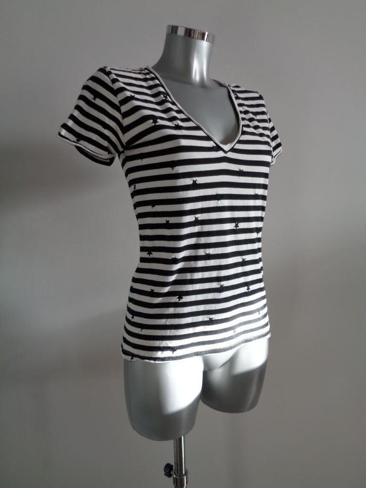 Fabienne Chapot marine top, maat small, katoen, Kleding | Dames, Tops, Zo goed als nieuw, Maat 36 (S), Korte mouw, Verzenden