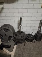 Complete Krachttraining Set - Halterbank & Gewichten, Sport en Fitness, Ophalen, Gebruikt, Benen, Fitnessbank