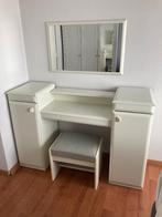 Witte kaptafel incl. kruk & spiegel, Ophalen, Overige materialen, Gebruikt, Vintage wit