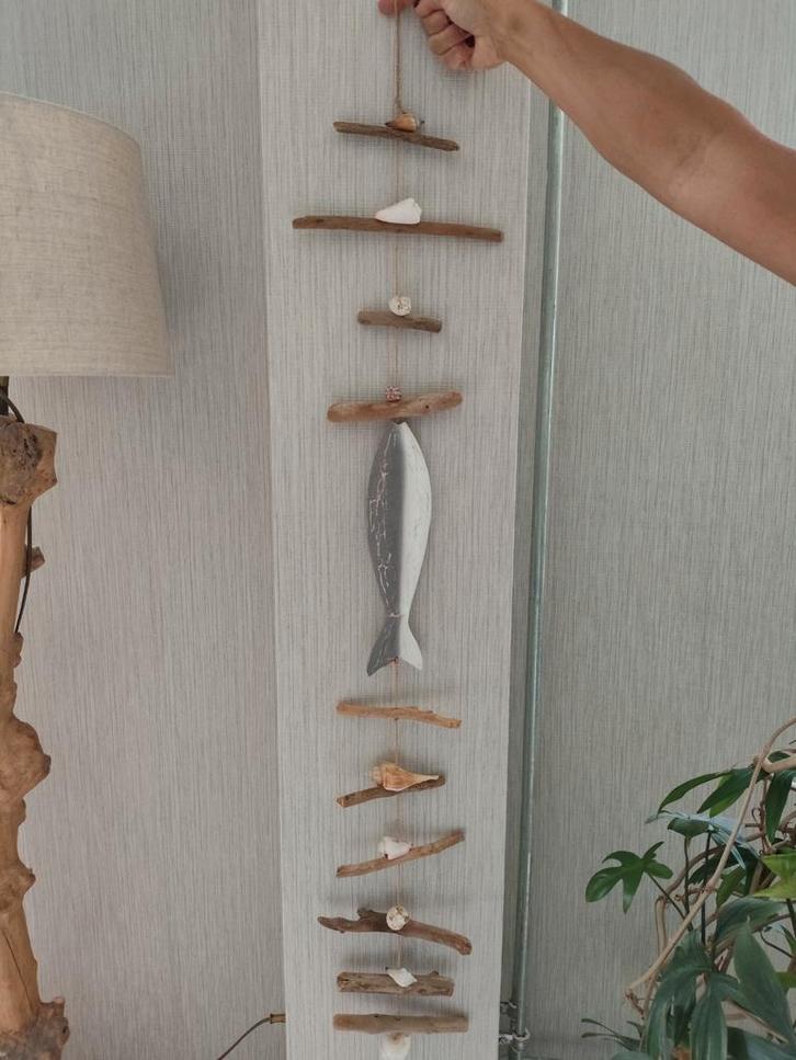 Driftwood Mobiel met Houten Vis, Huis en Inrichting, Woonaccessoires | Overige, Zo goed als nieuw, Ophalen of Verzenden