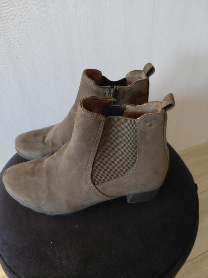 Jana Chelsea laarsjes, wijdte H. olijfgroen, maat 39, Kleding | Dames, Schoenen, Zo goed als nieuw, Lage of Enkellaarzen, Groen