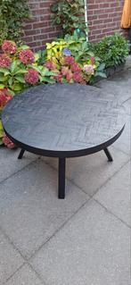 5 maanden oude eikenblad metalen ronde salontafel, Huis en Inrichting, Tafels | Salontafels, Ophalen, Eikenhout met betaal, Zo goed als nieuw