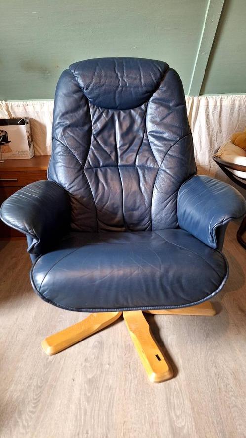 Stoel recliner, Huis en Inrichting, Stoelen, Gebruikt, Eén, Overige materialen, Blauw, Ophalen