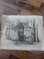 Oude gravure van Haaksbergen van El. Bedankt, 1977, Antiek en Kunst, Kunst | Etsen en Gravures, Ophalen of Verzenden