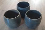 3X Aardewerk bloempotten voor binnen, Rond, Binnen, Zo goed als nieuw, Minder dan 40 cm