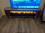 Mooie TV Tafel met Sfeerhaard, Gebruikt, Metaal, 100 tot 150 cm, Ophalen of Verzenden