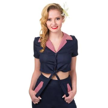 BANNED Retro "Blueberry Hill" Crop Top - Maat 40 / L beschikbaar voor biedingen