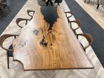 Unieke eiken epoxytafel 300x120cm, Ophalen, 200 cm of meer, Zo goed als nieuw, 200 cm of meer
