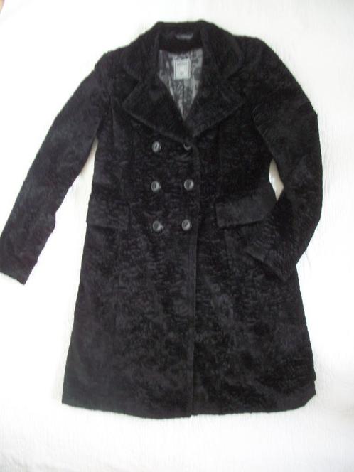 Winterjas Mantel Zwart Fluweel - Wega 1951 - 40 - nieuw, Kleding | Dames, Jassen | Winter, Nieuw, Maat 38/40 (M), Zwart, Ophalen of Verzenden