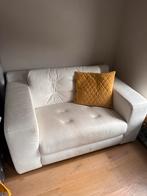 Witte leren loveseat - Montel Italiaans design PRIJSVERLAAGD, Huis en Inrichting, Fauteuils, Gebruikt, Ophalen of Verzenden, Leer