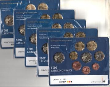 BU set Duitsland 2025 - 5x Blister ADFGJ -1 ct t/m 2x 2 euro beschikbaar voor biedingen