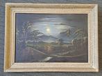 Indonesisch nachtlandschap, Antiek en Kunst, Kunst | Schilderijen | Klassiek, Ophalen of Verzenden