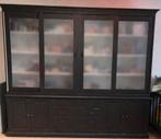 Mooie grote woonkamer kast — zwart met witte binnenkant, Ophalen, Gebruikt, Met deur(en), 200 cm of meer