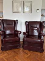 Lederen Heren en Dame Fauteuils - Set, Huis en Inrichting, Fauteuils, Ophalen, Gebruikt, Leer, 75 tot 100 cm