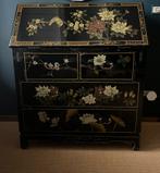 Oude Chinese lakwerk kast secretaire bloem vogel motief, Ophalen
