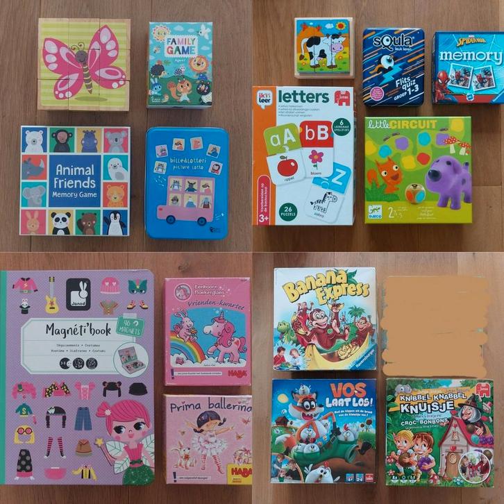 Heel veel mooie spellen voor ongeveer 3 t/m 8 jaar, Hobby en Vrije tijd, Gezelschapsspellen | Bordspellen, Zo goed als nieuw, Ophalen of Verzenden