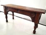 antiek eiken bedsteebankje bankje tafel salontafel brocante, Antiek en Kunst, Ophalen of Verzenden