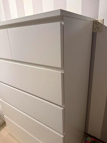 Hoge ladekast IKEA MALM - 6 lades - Wit - Zo goed als nieuw - afbeelding 4