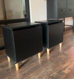 Zwarte nachtkastjes, Huis en Inrichting, Slaapkamer | Nachtkastjes, Ophalen, Minder dan 45 cm, Zo goed als nieuw, Minder dan 55 cm