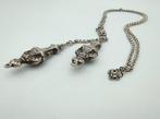 Zilveren jasseronketting met breipendoppen, 835, Sieraden, Tassen en Uiterlijk, Antieke sieraden, Verzenden, Zilver, Ketting