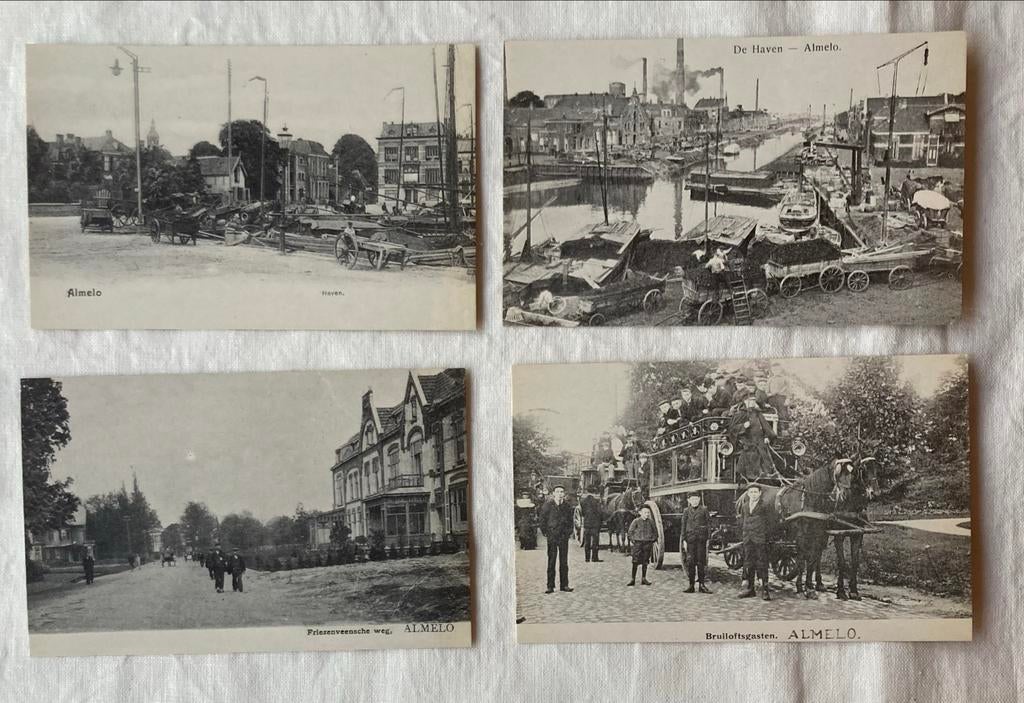 Oude Ansichtkaarten Almelo - Set van 6, Ophalen of Verzenden, Voor 1920, Gelopen, Overijssel