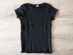 Hema t-shirt ribbel zwart maat 134/140, Gebruikt, Meisje, Ophalen of Verzenden, Shirt of Longsleeve