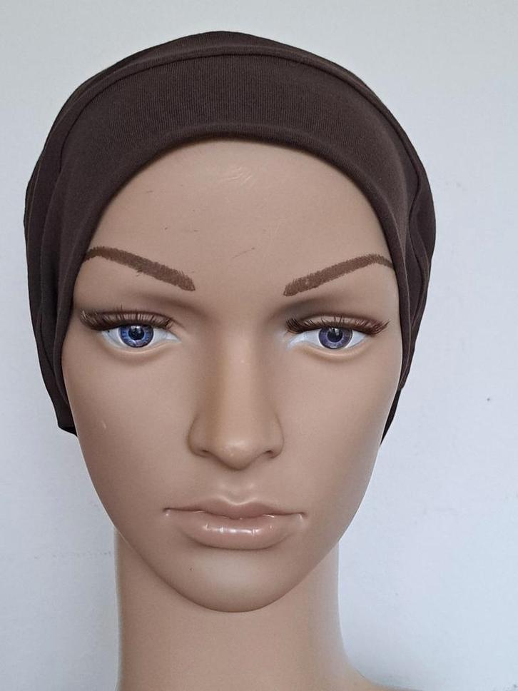 Chemo/haarverlies tricot muts no 55. Donkerbruin., Kleding | Dames, Mutsen, Sjaals en Handschoenen, Nieuw, Muts, Maat 42/44 (L)