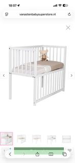 Witte Co-sleeper + Matras, Molton & Meyco Hoezen, Ophalen of Verzenden, Gebruikt, Wieg
