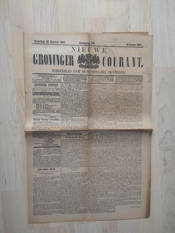 Nieuwe groninger courant. Zaterdag 20 october 1917. beschikbaar voor biedingen