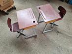 Vintage Kinder Schoolbankje, Kinderen en Baby's, Kinderkamer | Tafels en Stoelen, Ophalen, Gebruikt, Tafel(s) en Stoel(en)