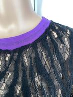 E631 Nieuw: trui maat L=42/44 blouse top zwart/paars, Zwart, Nieuw, Ophalen of Verzenden, Maat 42/44 (L)
